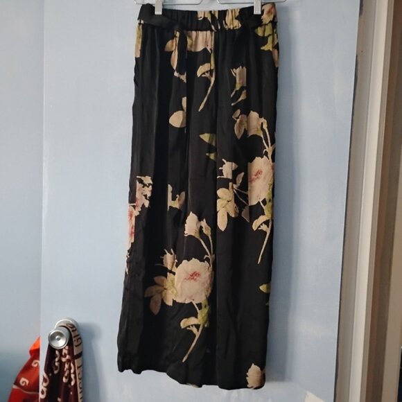 Wilfred Faun Black Satin Floral Pants XS - Picture 3 of 5